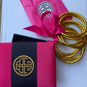 BudhaGIrl All Weather Serenity Prayer Bangles-GOLD